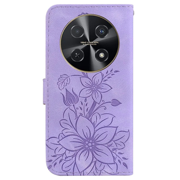 For Huawei nova 12i 4G Wallet Case PU Leather Phone Cover Flower Imprinted