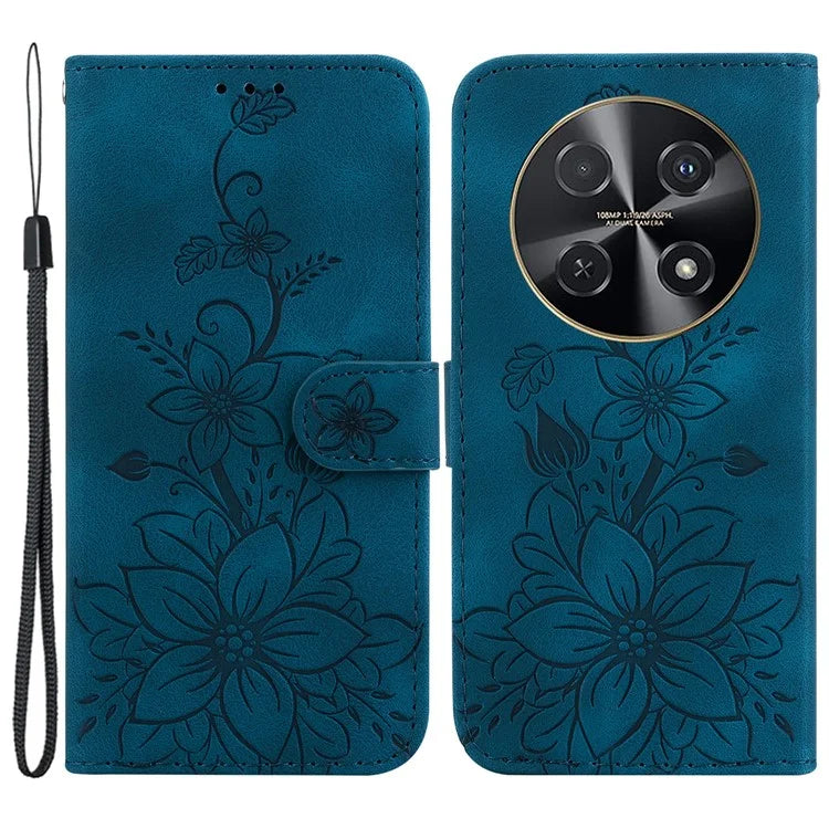 For Huawei nova 12i 4G Wallet Case PU Leather Phone Cover Flower Imprinted