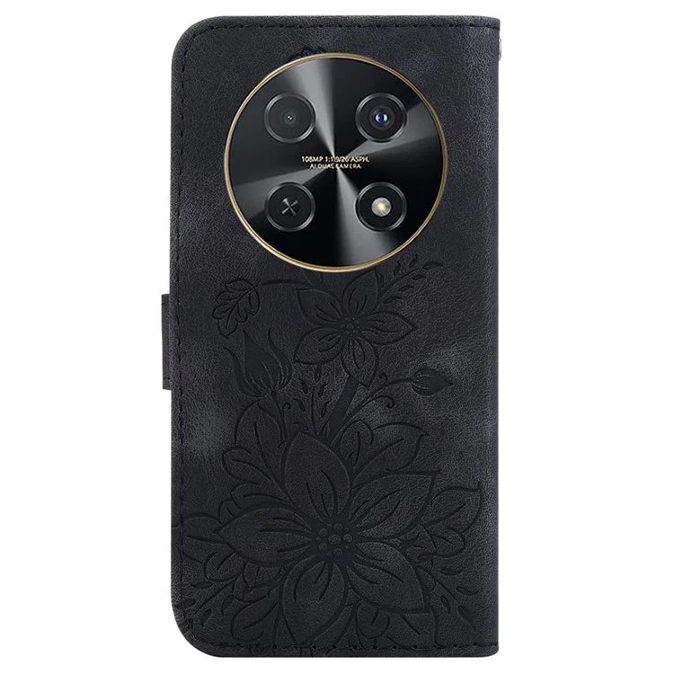 For Huawei nova 12i 4G Wallet Case PU Leather Phone Cover Flower Imprinted