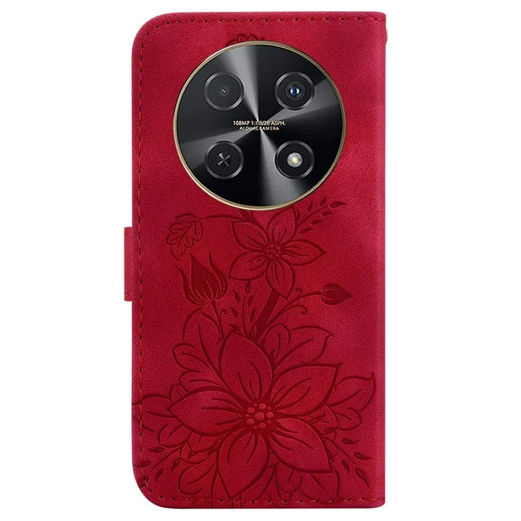 For Huawei nova 12i 4G Wallet Case PU Leather Phone Cover Flower Imprinted