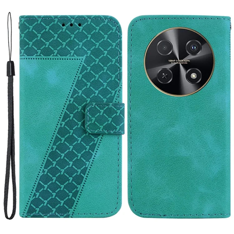 For Huawei nova 12i 4G Case 7-Shaped Pattern Leather Shockproof Phone Cover
