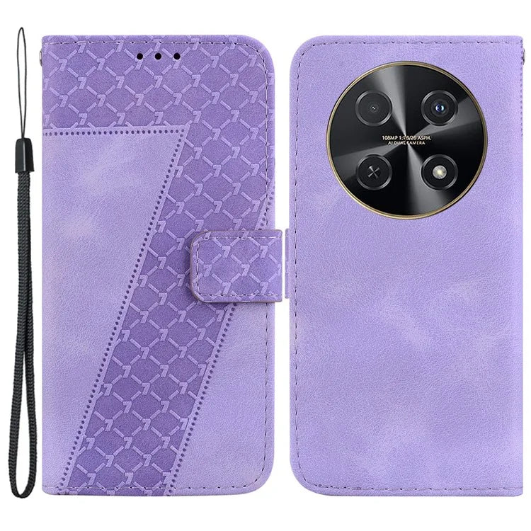 For Huawei nova 12i 4G Case 7-Shaped Pattern Leather Shockproof Phone Cover