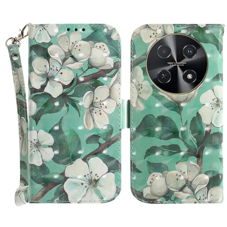 For Huawei nova 12i 4G Shockproof Case 3D Pattern Print Leather Wallet Phone Cover