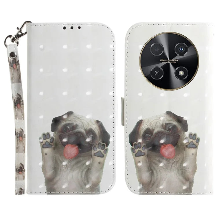 For Huawei nova 12i 4G Shockproof Case 3D Pattern Print Leather Wallet Phone Cover