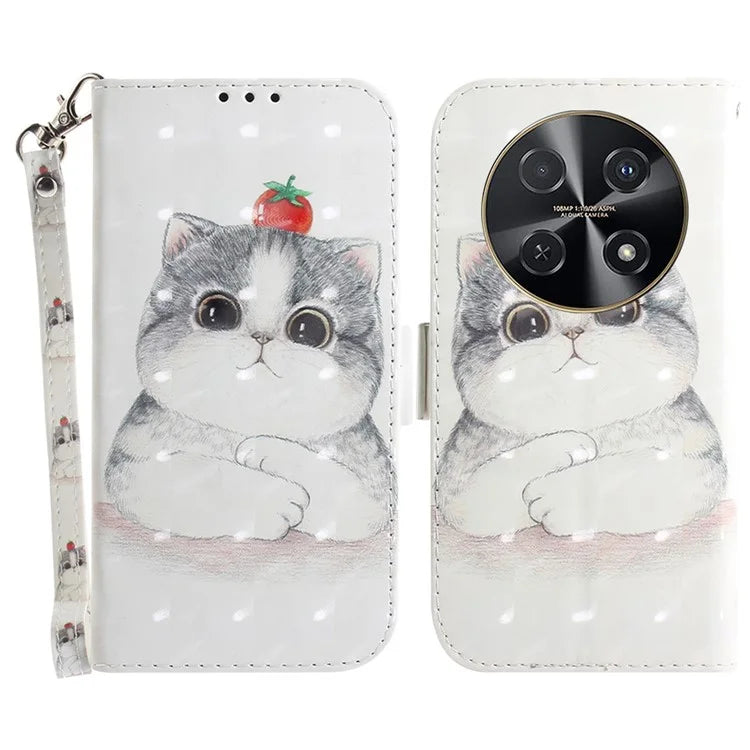 For Huawei nova 12i 4G Shockproof Case 3D Pattern Print Leather Wallet Phone Cover