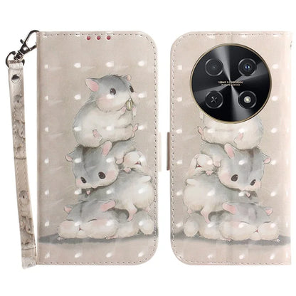 For Huawei nova 12i 4G Shockproof Case 3D Pattern Print Leather Wallet Phone Cover