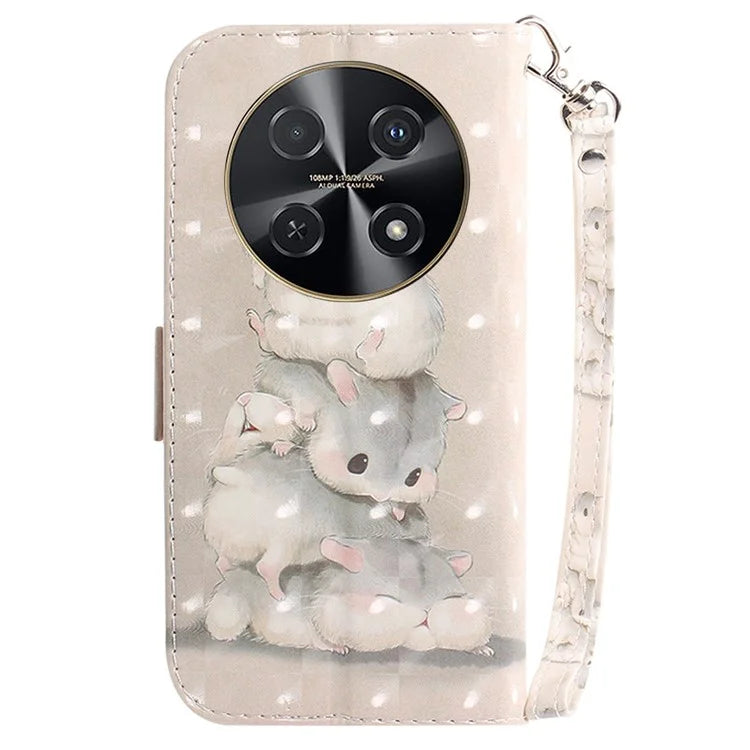 For Huawei nova 12i 4G Shockproof Case 3D Pattern Print Leather Wallet Phone Cover