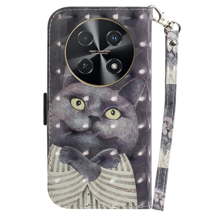For Huawei nova 12i 4G Shockproof Case 3D Pattern Print Leather Wallet Phone Cover