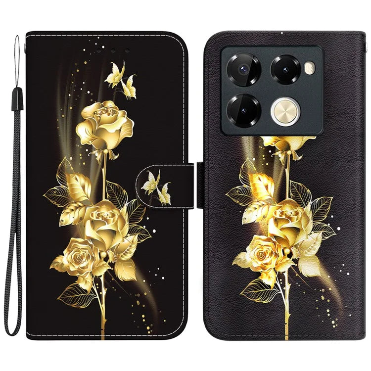 For Infinix Note 40 Pro 5G / 40 Pro+ Leather Case Pattern Print Wallet Phone Cover