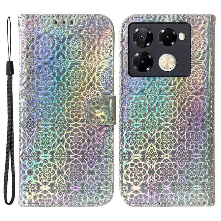 For Infinix Note 40 Pro 5G / 40 Pro+ Case Dazzling Flower Anti-Drop Leather Phone Cover
