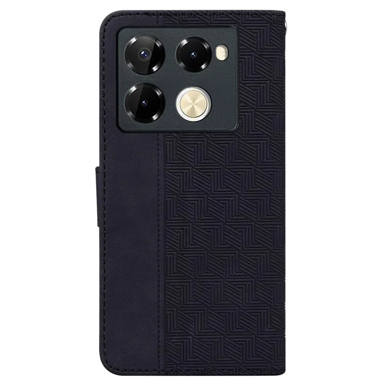 For Infinix Note 40 Pro+ / Infinix Note 40 Pro 5G Case Geometry Pattern Leather Wallet Flip Phone Cover
