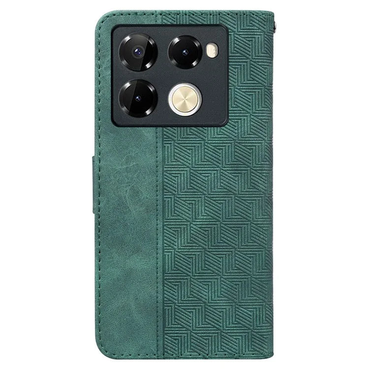 For Infinix Note 40 Pro+ / Infinix Note 40 Pro 5G Case Geometry Pattern Leather Wallet Flip Phone Cover