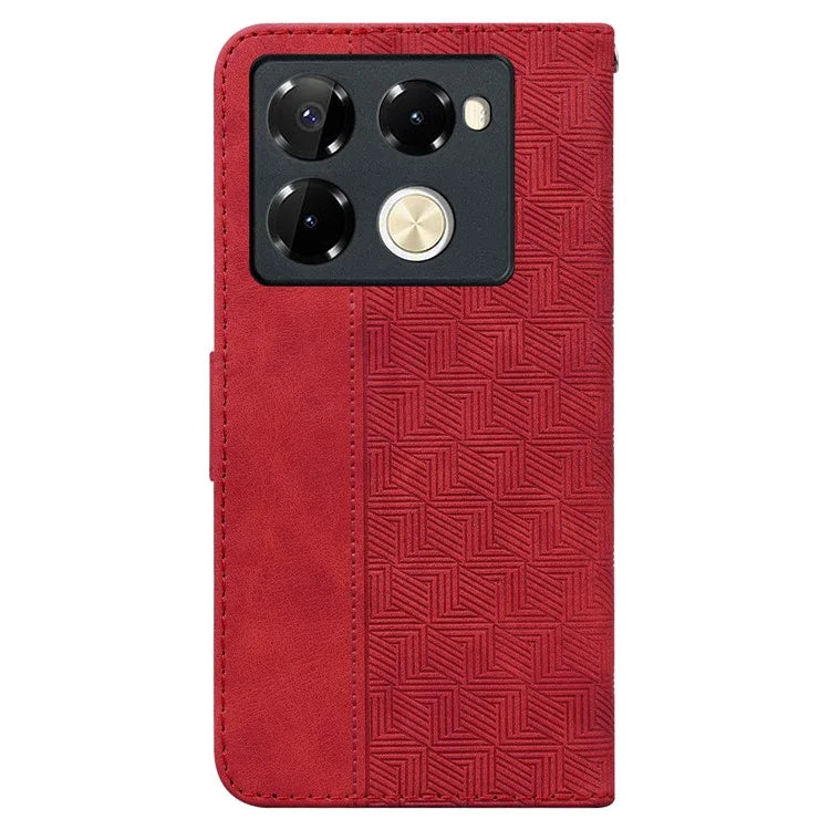 For Infinix Note 40 Pro+ / Infinix Note 40 Pro 5G Case Geometry Pattern Leather Wallet Flip Phone Cover