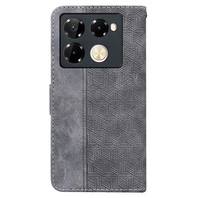 For Infinix Note 40 Pro+ / Infinix Note 40 Pro 5G Case Geometry Pattern Leather Wallet Flip Phone Cover