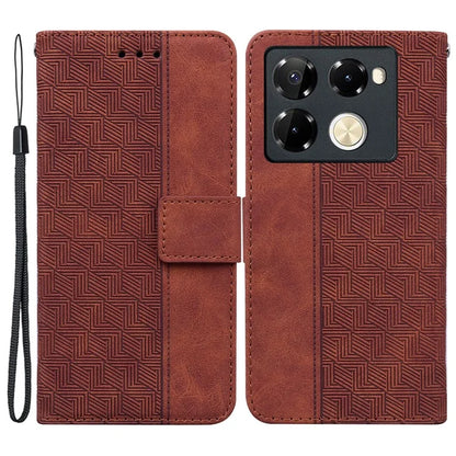 For Infinix Note 40 Pro+ / Infinix Note 40 Pro 5G Case Geometry Pattern Leather Wallet Flip Phone Cover