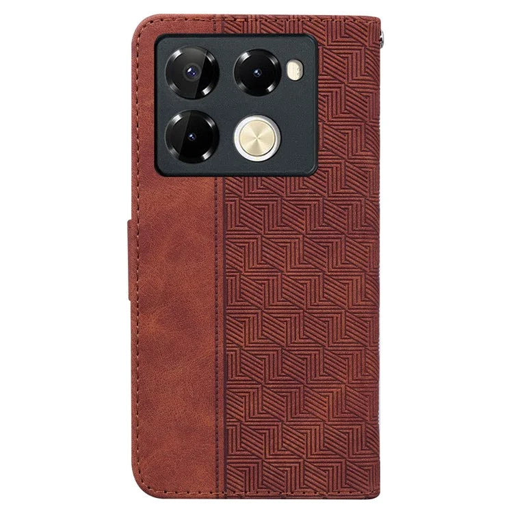 For Infinix Note 40 Pro+ / Infinix Note 40 Pro 5G Case Geometry Pattern Leather Wallet Flip Phone Cover