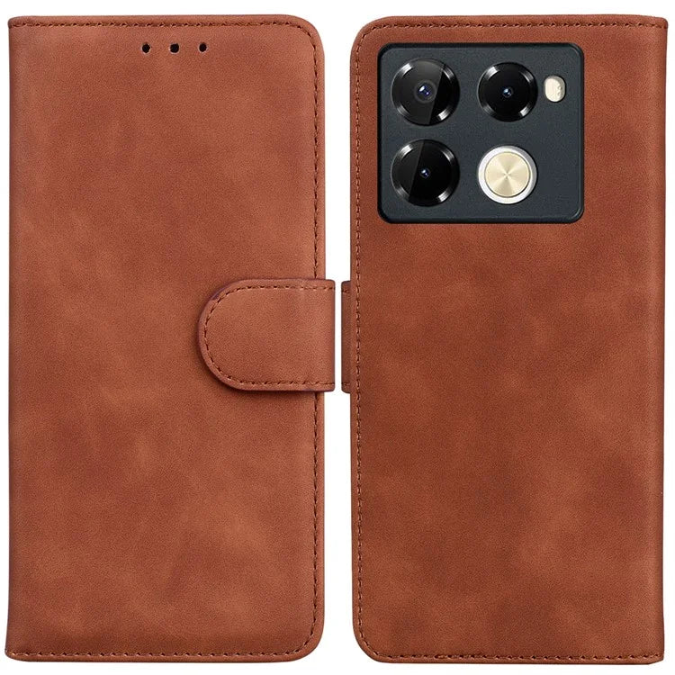 For Infinix Note 40 Pro 5G / Note 40 Pro+ Phone Case Solid Color Leather Wallet Anti-Fall Cover