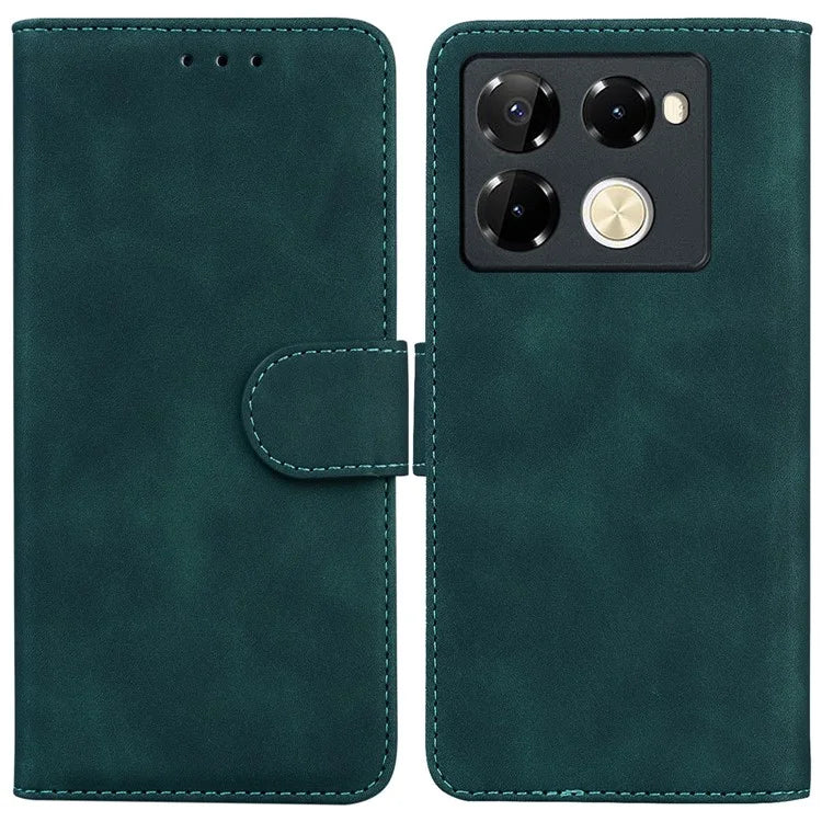 For Infinix Note 40 Pro 5G / Note 40 Pro+ Phone Case Solid Color Leather Wallet Anti-Fall Cover