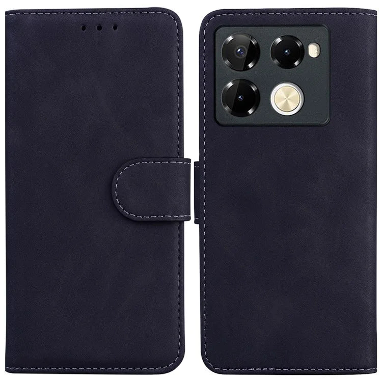 For Infinix Note 40 Pro 5G / Note 40 Pro+ Phone Case Solid Color Leather Wallet Anti-Fall Cover