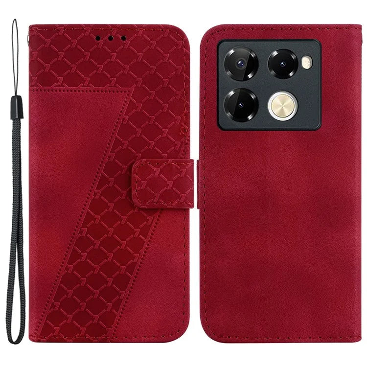 For Infinix Note 40 Pro+ / Note 40 Pro 5G Cell Phone Case 7-Shaped Pattern PU Leather Cover