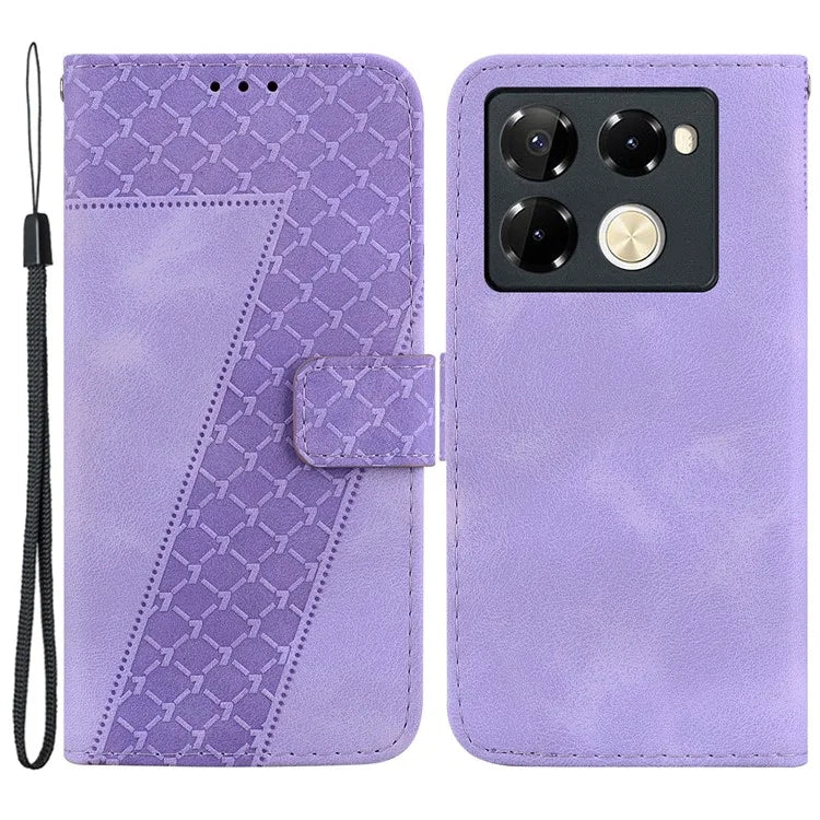 For Infinix Note 40 Pro+ / Note 40 Pro 5G Cell Phone Case 7-Shaped Pattern PU Leather Cover