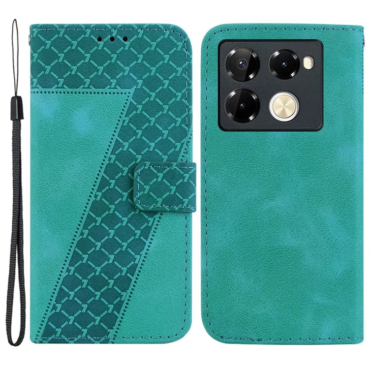 For Infinix Note 40 Pro+ / Note 40 Pro 5G Cell Phone Case 7-Shaped Pattern PU Leather Cover