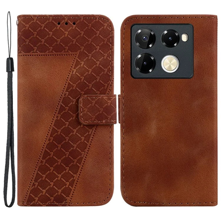 For Infinix Note 40 Pro+ / Note 40 Pro 5G Cell Phone Case 7-Shaped Pattern PU Leather Cover