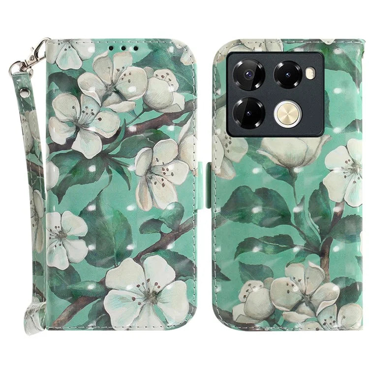 For Infinix Note 40 Pro+ / Note 40 Pro 5G Case 3D Pattern Print Leather Wallet Phone Cover