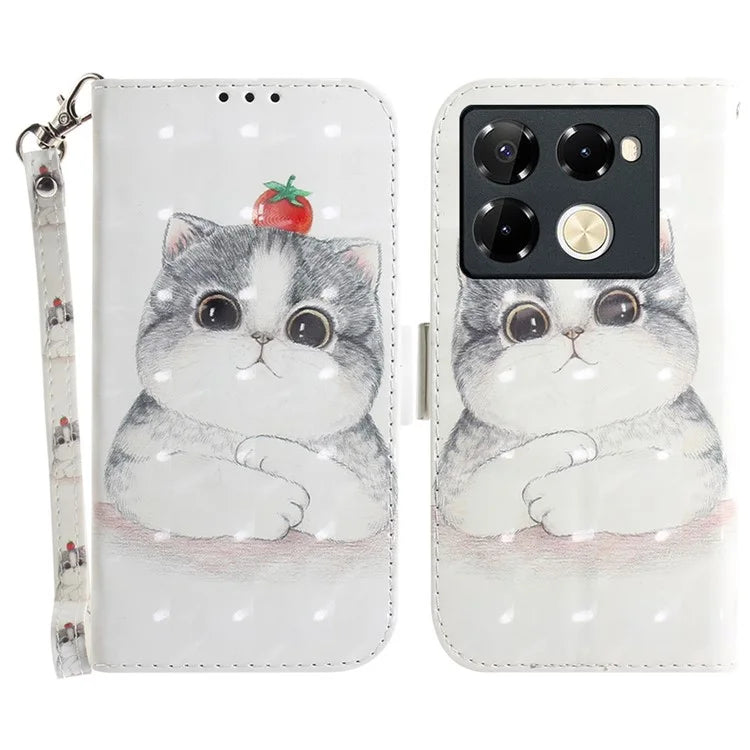 For Infinix Note 40 Pro+ / Note 40 Pro 5G Case 3D Pattern Print Leather Wallet Phone Cover