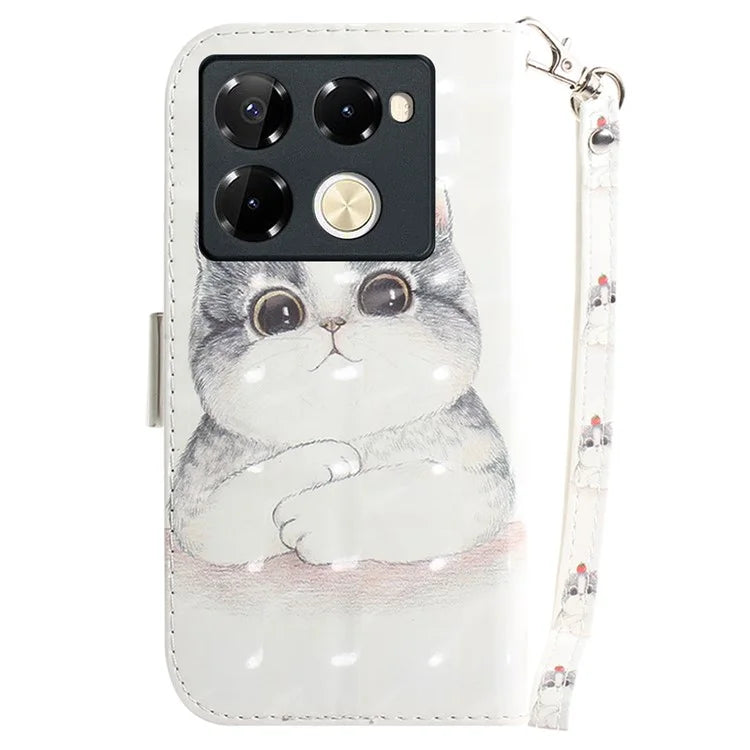 For Infinix Note 40 Pro+ / Note 40 Pro 5G Case 3D Pattern Print Leather Wallet Phone Cover