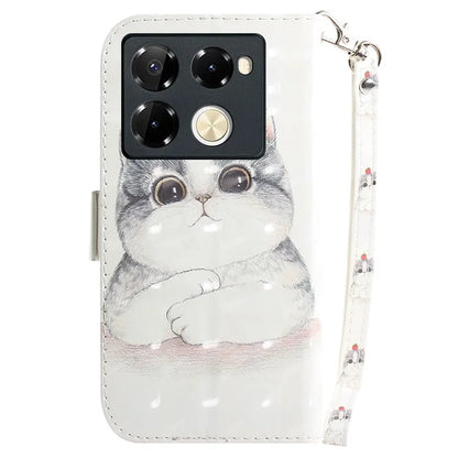 For Infinix Note 40 Pro+ / Note 40 Pro 5G Case 3D Pattern Print Leather Wallet Phone Cover