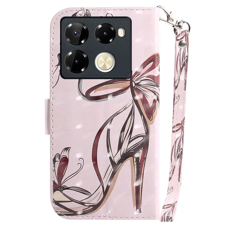 For Infinix Note 40 Pro+ / Note 40 Pro 5G Case 3D Pattern Print Leather Wallet Phone Cover