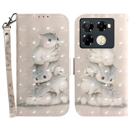 For Infinix Note 40 Pro+ / Note 40 Pro 5G Case 3D Pattern Print Leather Wallet Phone Cover