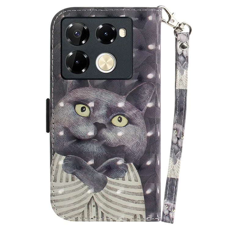 For Infinix Note 40 Pro+ / Note 40 Pro 5G Case 3D Pattern Print Leather Wallet Phone Cover