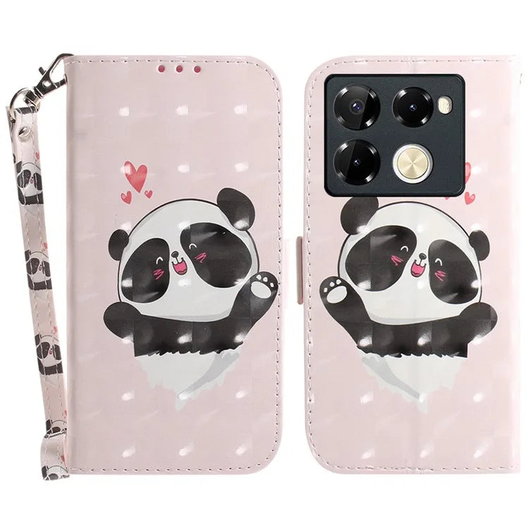 For Infinix Note 40 Pro+ / Note 40 Pro 5G Case 3D Pattern Print Leather Wallet Phone Cover