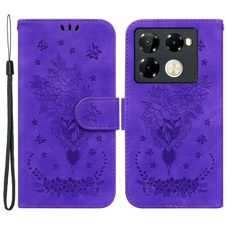 For Infinix Note 40 Pro+ / Note 40 Pro 5G Case Imprinted Leather Full Protection Phone Cover