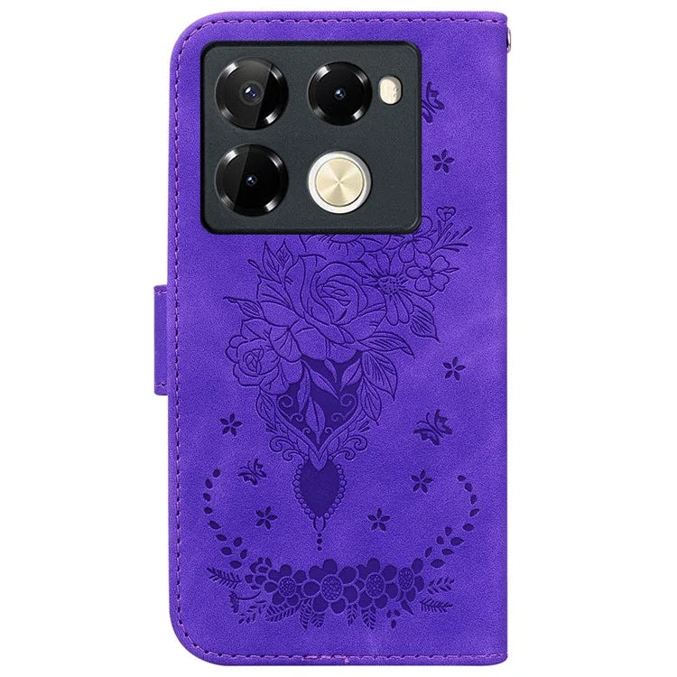 For Infinix Note 40 Pro+ / Note 40 Pro 5G Case Imprinted Leather Full Protection Phone Cover