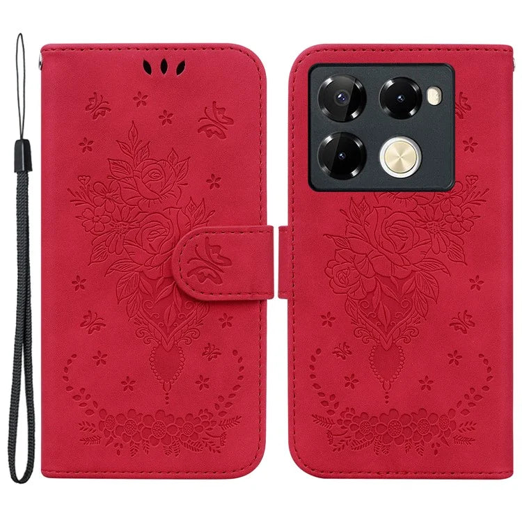 For Infinix Note 40 Pro+ / Note 40 Pro 5G Case Imprinted Leather Full Protection Phone Cover