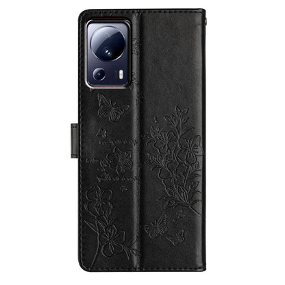 For Xiaomi 13 Lite / Civi 2 5G Phone Case Butterfly Floral Imprint Leather Wallet Cover