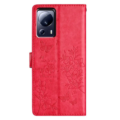 For Xiaomi 13 Lite / Civi 2 5G Phone Case Butterfly Floral Imprint Leather Wallet Cover