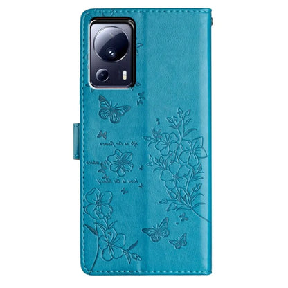 For Xiaomi 13 Lite / Civi 2 5G Phone Case Butterfly Floral Imprint Leather Wallet Cover
