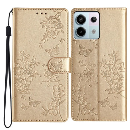 For Xiaomi Redmi Note 13 Pro 5G / Poco X6 5G Case Butterfly Floral Imprint Leather Wallet Phone Cover