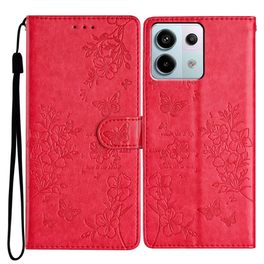 For Xiaomi Redmi Note 13 Pro 4G / Poco M6 Pro 4G Case Butterfly Floral Imprint Leather Wallet Phone Cover