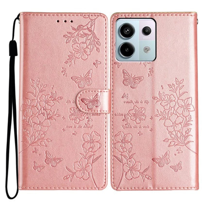For Xiaomi Redmi Note 13 Pro 4G / Poco M6 Pro 4G Case Butterfly Floral Imprint Leather Wallet Phone Cover