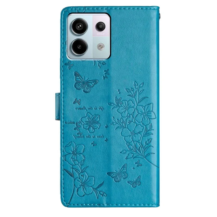 For Xiaomi Redmi Note 13 Pro 4G / Poco M6 Pro 4G Case Butterfly Floral Imprint Leather Wallet Phone Cover