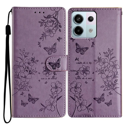 For Xiaomi Redmi Note 13 Pro 4G / Poco M6 Pro 4G Case Butterfly Floral Imprint Leather Wallet Phone Cover