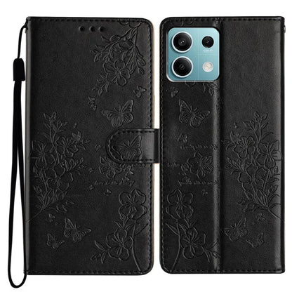 For Xiaomi Redmi Note 13 5G Wallet Case Butterfly Floral Imprint Leather Phone Shell