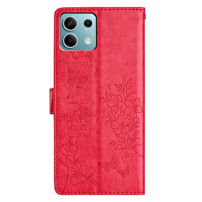 For Xiaomi Redmi Note 13 5G Wallet Case Butterfly Floral Imprint Leather Phone Shell