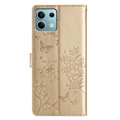 For Xiaomi Redmi Note 13 5G Wallet Case Butterfly Floral Imprint Leather Phone Shell