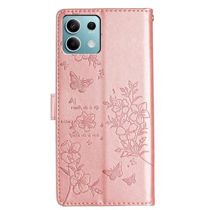 For Xiaomi Redmi Note 13 5G Wallet Case Butterfly Floral Imprint Leather Phone Shell
